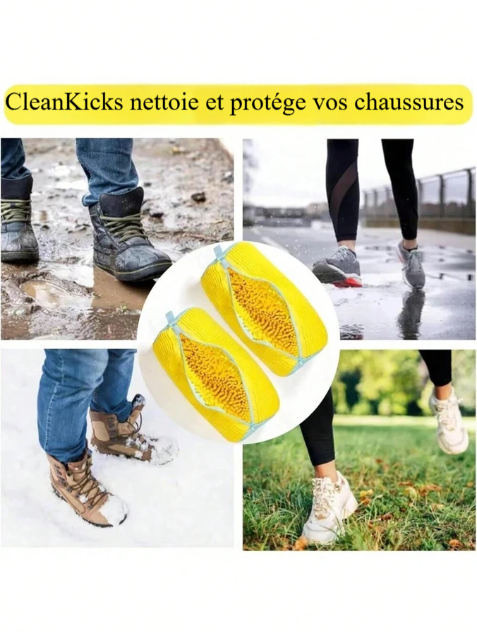 Zoom sur la fermeture éclair renforcée du sac de lavage CleanKicks™
